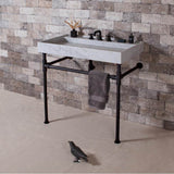 Stone Forest - Elemental Legs With Crossbar, For 36''X22'' Sinks.  Not For Trough Consoles - Polished Nickel