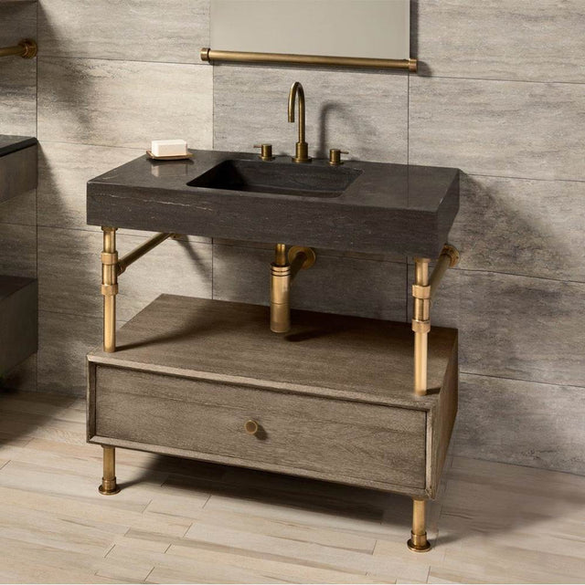 Stone Forest - Terra Vanity, 36'', Specify Faucet Drilling If Required - antique gray limestone