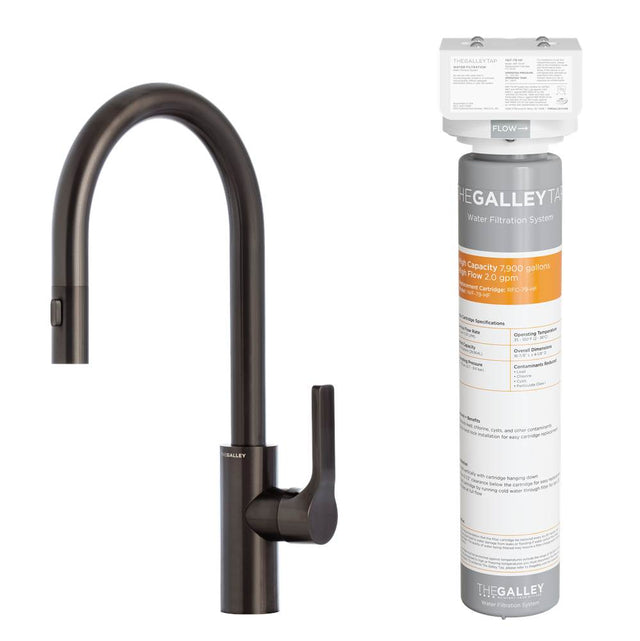 The Galley - Ideal BarTap High Flow in PVD Satin Black Stainless Steel and Water Filtration System - PVD Satin Black
