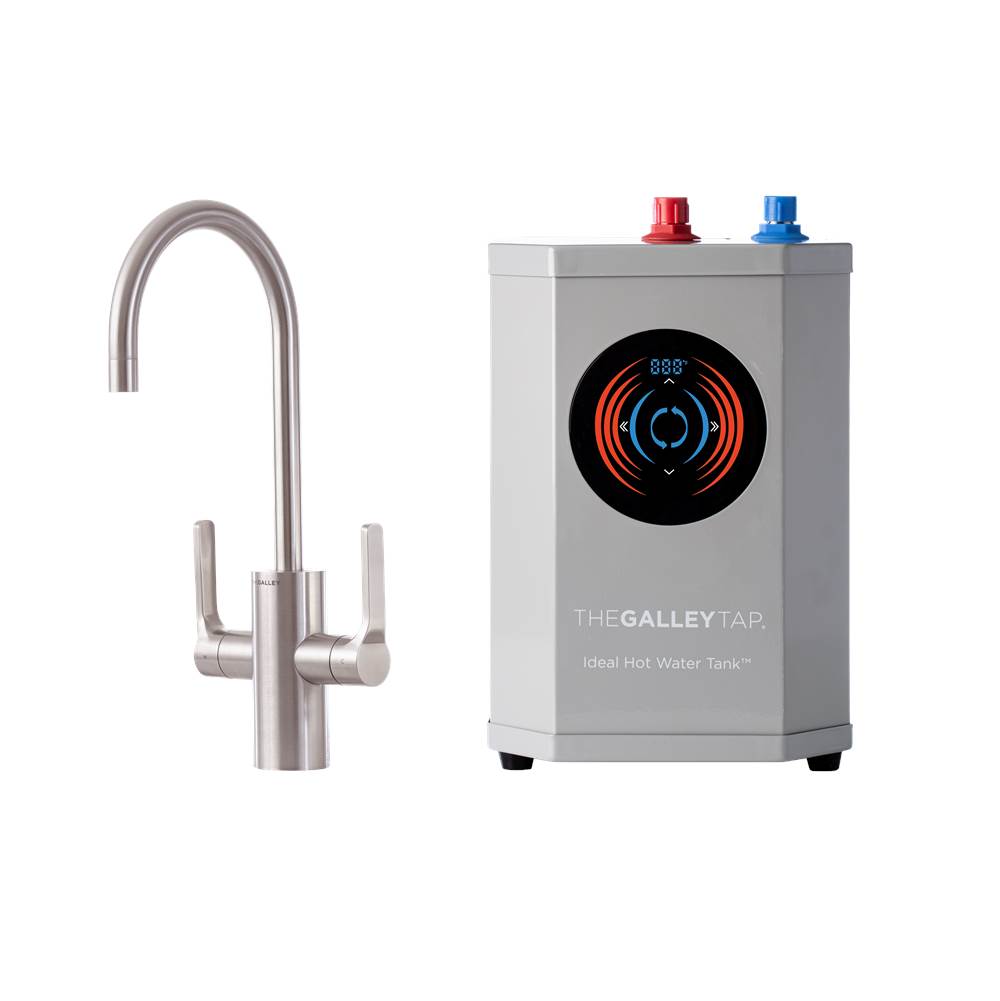 The Galley - Ideal Hot & Cold Tap in Matte Stainless Steel and Ideal Digital Hot Water TankE - Matte Stainless Steel
