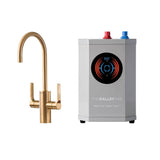 The Galley - Ideal Hot & Cold Tap in PVD Brushed Gold Stainless Steel and Ideal Digital Hot Water TankE - PVD Brushed Gold
