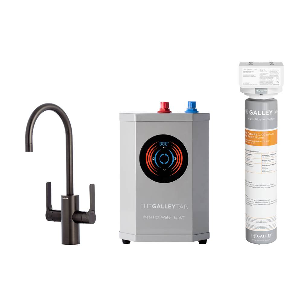The Galley - Ideal Hot & Cold Tap in PVD Satin Black Stainless Steel, Ideal Digital Hot Water TankE and Water Filtration System - PVD Satin Black