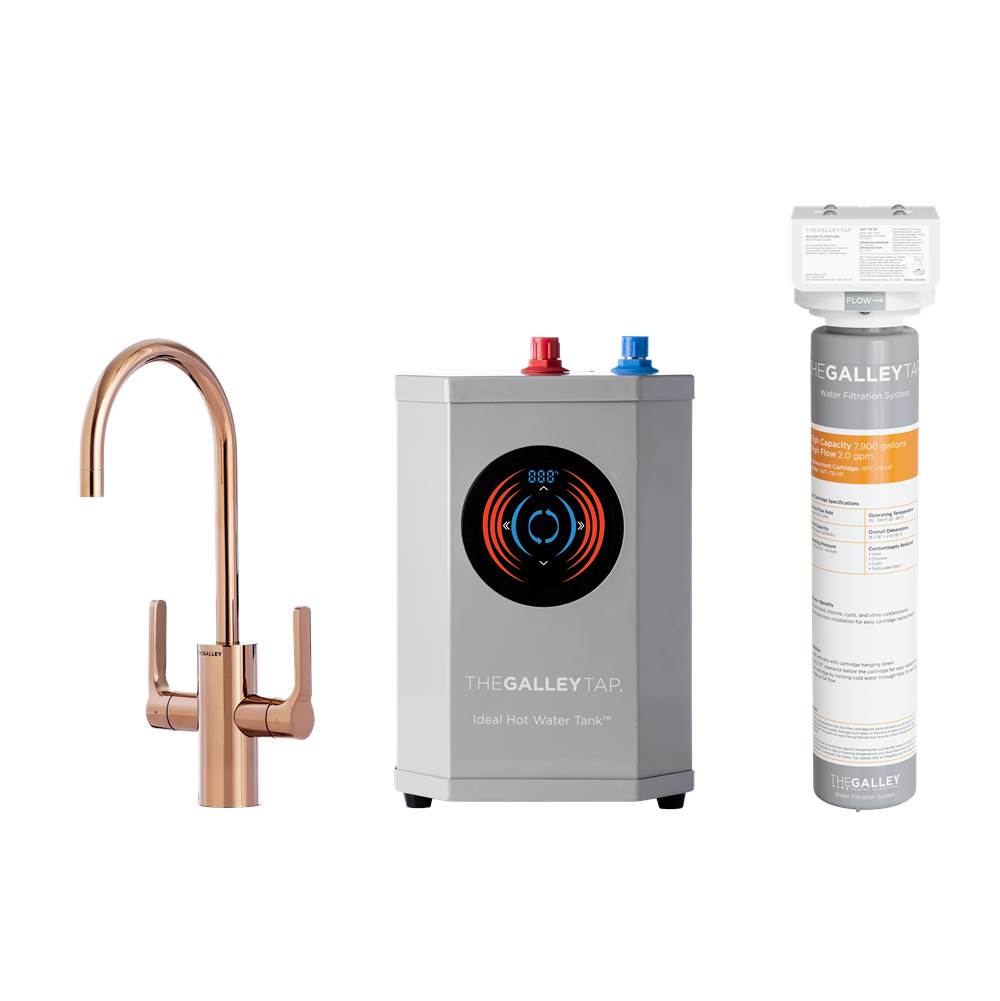 The Galley - Ideal Hot & Cold Tap in PVD Polished Rose Gold Stainless Steel, Ideal Digital Hot Water TankE and Water Filtration System - PVD Polished Rose Gold