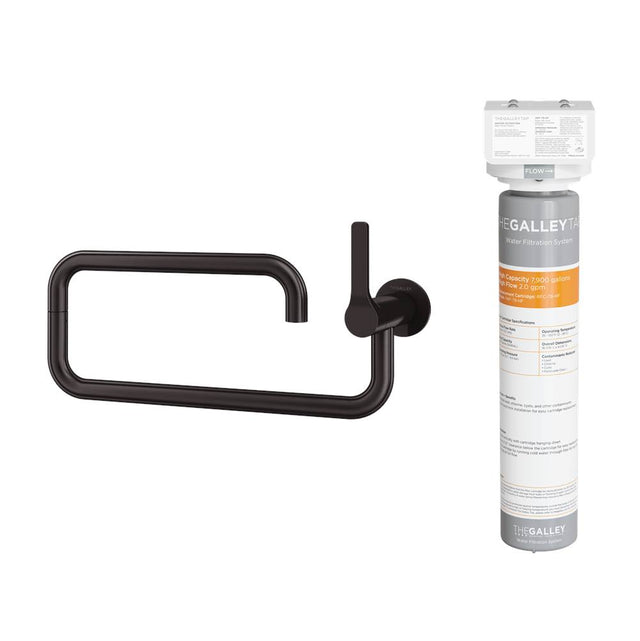 The Galley - Ideal Pot Filler Tap in PVD Satin Black Stainless Steel and Water Filtration System - PVD Satin Black