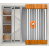 The Galley - Ideal WashStationE 2C with Four Tool Wash Kit in Natural Golden Bamboo / Exclusive Gray Resin+ - Natural Golden Bamboo