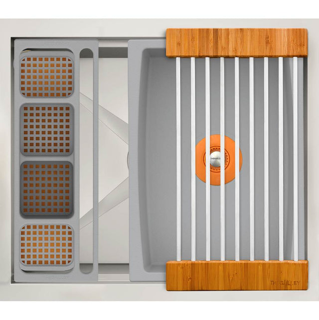 The Galley - Ideal WashStationE 2C with Four Tool Wash Kit in Natural Golden Bamboo / Exclusive Gray Resin+ - Natural Golden Bamboo