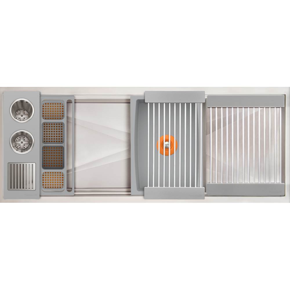 The Galley - Ideal WashStationE 3S + 12'' DryDock Drain Side, Four Tool Wash Kit, One DryDock Tool in Exclusive Gray Resin / Resin+ - Exclusive Gray Resin