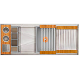 The Galley - Ideal ThinTopE WashStationE 3S + 12'' DryDock Drain Side, Four Tool Wash Kit, One DryDock Tool in Natural Golden Bamboo / Exclusive Gray Resin+ - Natural Golden Bamboo