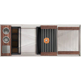 The Galley - Ideal ThinTopE WashStationE 3S + 12'' DryDock Drain Side, Four Tool Wash Kit, One DryDock Tool in American Black Walnut / Graphite Resin+ - American Black Walnut