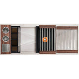 The Galley - Ideal WashStationE 3S + 12'' DryDock Drain Side, Four Tool Wash Kit, One DryDock Tool in American Black Walnut / Graphite Resin+ - American Black Walnut