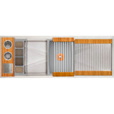 The Galley - Ideal WashStationE 3S + 18'' DryDock Drain Side, Four Tool Wash Kit, One DryDock Tool in Natural Golden Bamboo / Exclusive Gray Resin+ - Natural Golden Bamboo