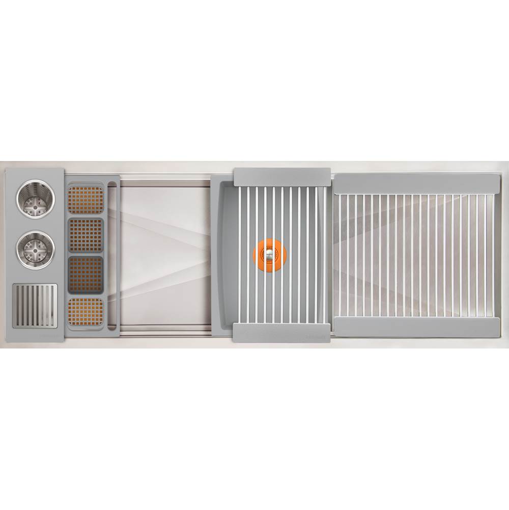 The Galley - Ideal WashStationE 3S + 18'' DryDock Drain Side, Four Tool Wash Kit, One DryDock Tool in Exclusive Gray Resin / Resin+ - Exclusive Gray Resin