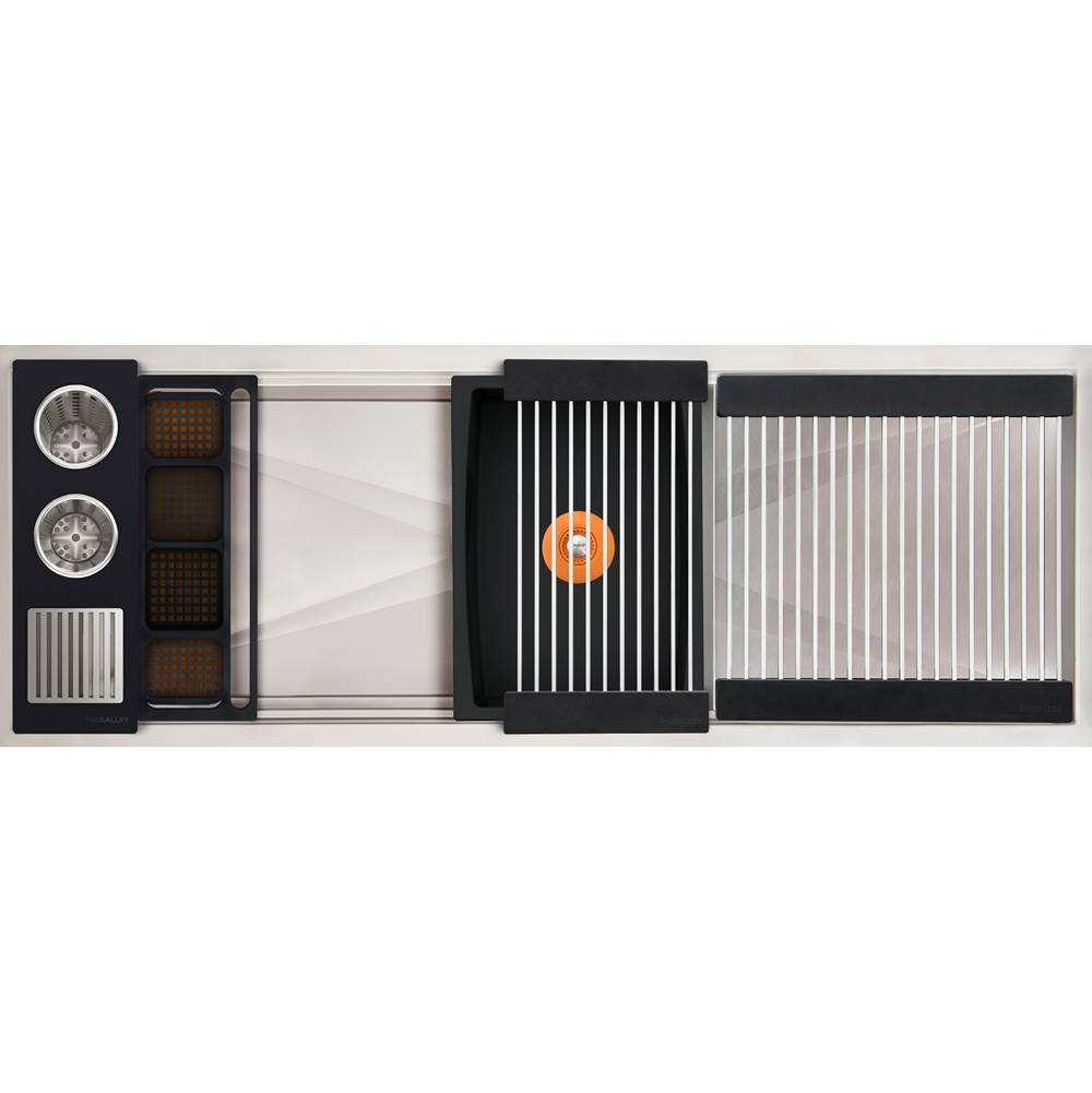The Galley - Ideal WashStationE 3S + 18'' DryDock Drain Side, Four Tool Wash Kit, One DryDock Tool in Graphite Wood Composite / Graphite Resin+ - Graphite Wood Composite