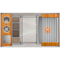 The Galley - Ideal ThinTopE WashStationE 3S with Four Tool Wash Kit in Natural Golden Bamboo / Exclusive Gray Resin+ - Natural Golden Bamboo