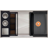 The Galley - Ideal ThinTopE WashStationE 3S with Four Tool Wash Kit in Graphite Wood Composite / Graphite Resin+ - Graphite Wood Composite