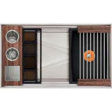 The Galley - Ideal ThinTopE WashStationE 3S with Four Tool Wash Kit in American Black Walnut / Graphite Resin+ - American Black Walnut