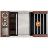 The Galley - Ideal WashStationE 3S with Four Tool Wash Kit in American Black Walnut / Graphite Resin+ - American Black Walnut