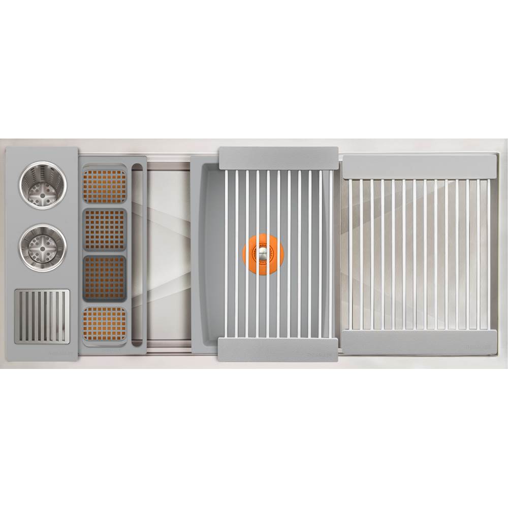 The Galley - Ideal WashStationE 30S + 12'' DryDock Drain Side, Four Tool Wash Kit, One DryDock Tool in Exclusive Gray Resin / Resin+ - Exclusive Gray Resin