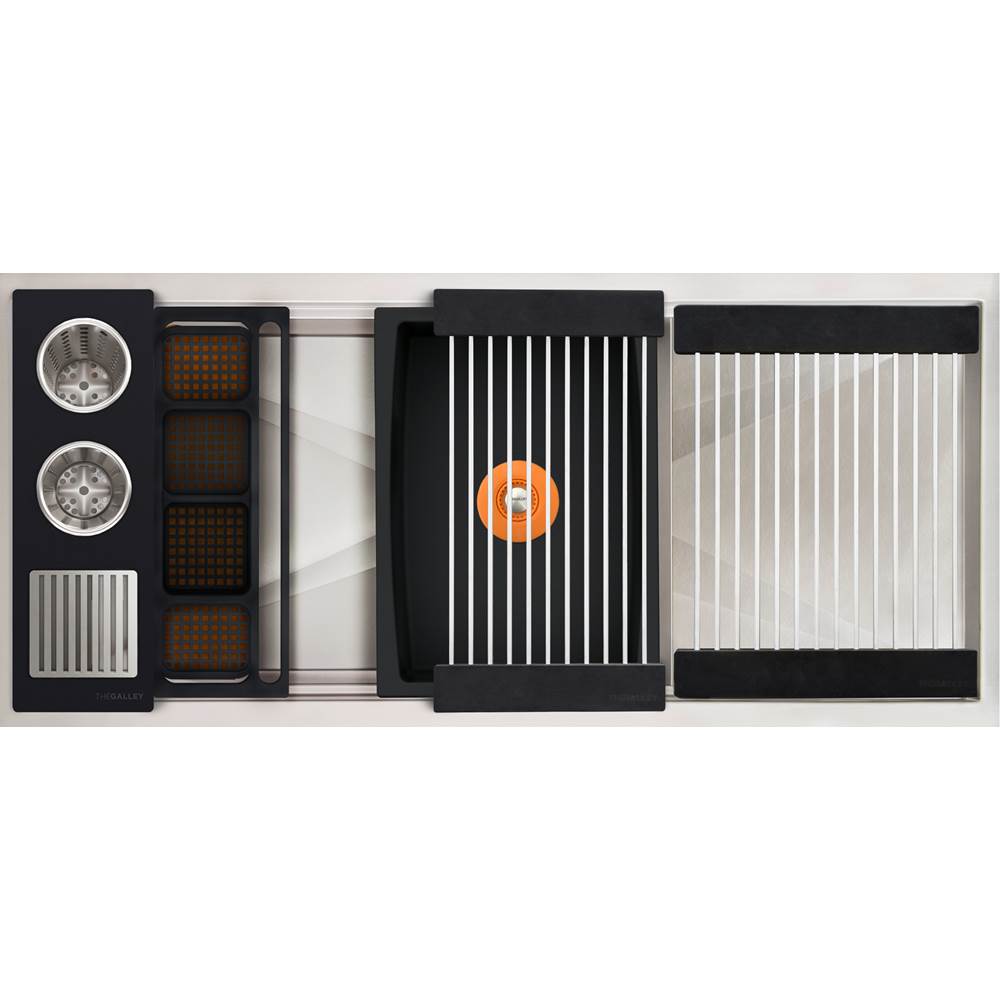 The Galley - Ideal WashStationE 30S + 12'' DryDock Drain Side, Four Tool Wash Kit, One DryDock Tool in Graphite Wood Composite / Graphite Resin+ - Graphite Wood Composite