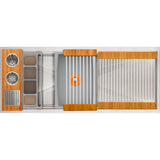 The Galley - Ideal WashStationE 30S + 18'' DryDock Drain Side, Four Tool Wash Kit, One DryDock Tool in Natural Golden Bamboo / Exclusive Gray Resin+ - Natural Golden Bamboo