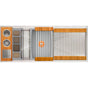 The Galley - Ideal WashStationE 30S + 18'' DryDock Drain Side, Four Tool Wash Kit, One DryDock Tool in Natural Golden Bamboo / Exclusive Gray Resin+ - Natural Golden Bamboo