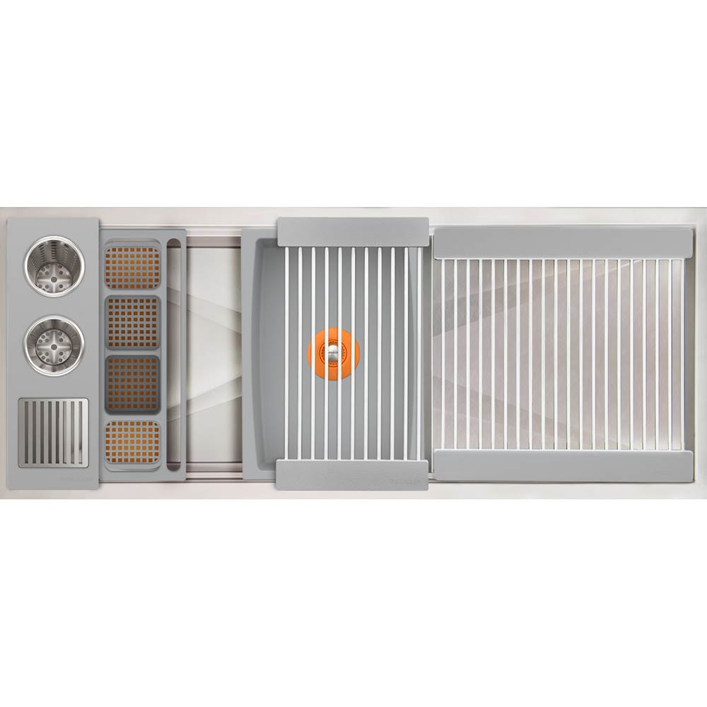 The Galley - Ideal WashStationE 30S + 18'' DryDock Drain Side, Four Tool Wash Kit, One DryDock Tool in Exclusive Gray Resin / Resin+ - Exclusive Gray Resin