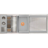 The Galley - Ideal WashStationE 30S + 18'' DryDock Drain Side, Four Tool Wash Kit, One DryDock Tool in Exclusive Gray Resin / Resin+ - Exclusive Gray Resin