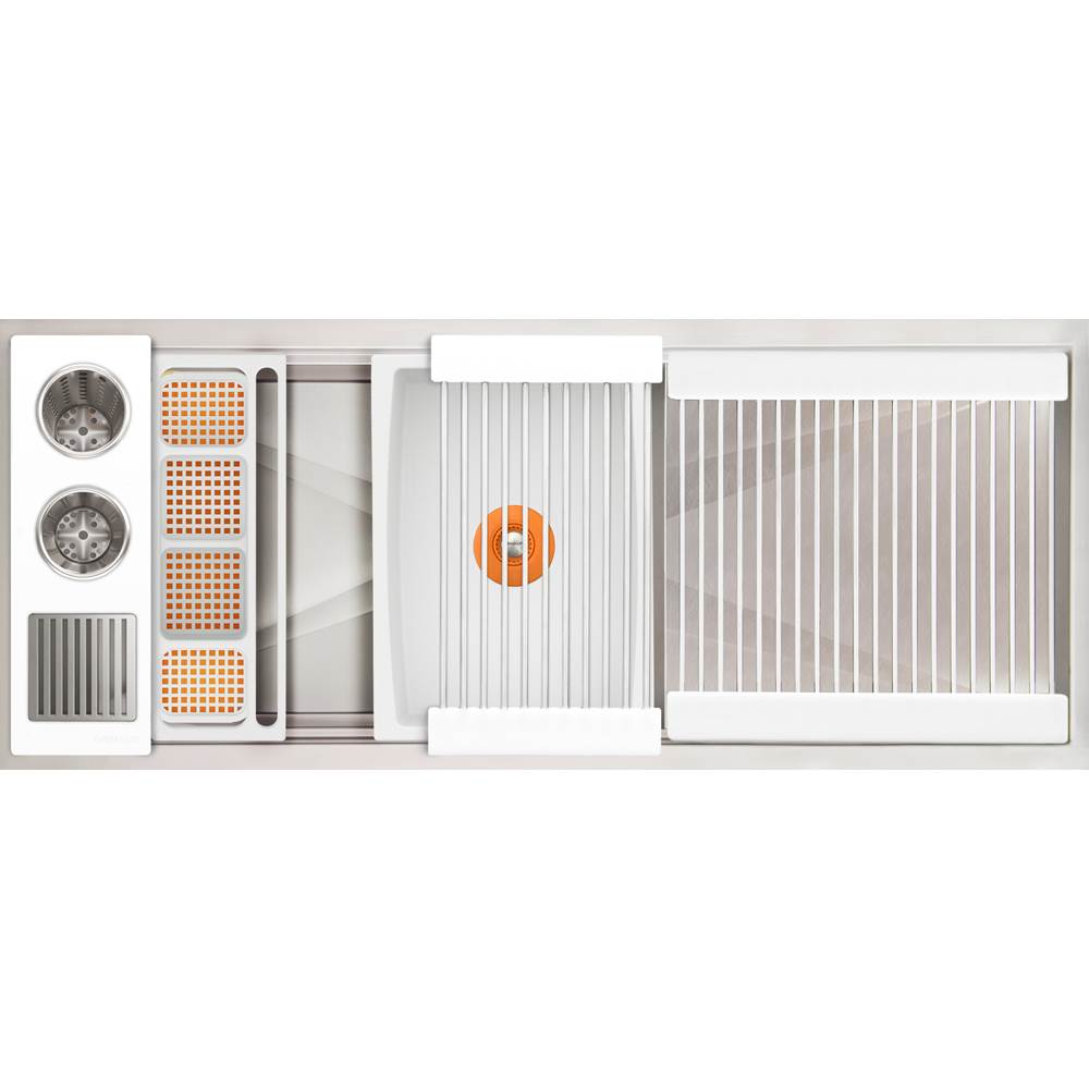 The Galley - Ideal WashStationE 30S + 18'' DryDock Drain Side, Four Tool Wash Kit, One DryDock Tool in Designer White Resin / Resin+ - Designer White Resin