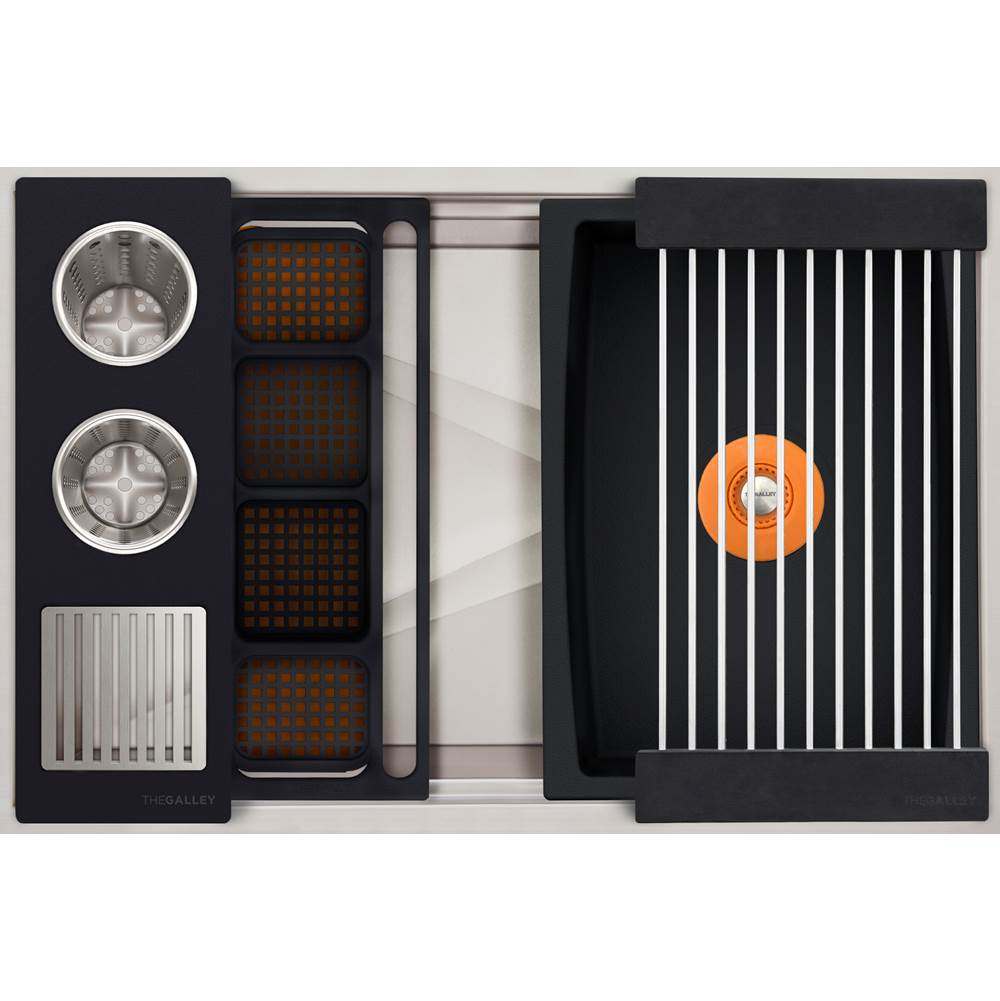 The Galley - Ideal WashStationE 30S with Four Tool Wash Kit in Graphite Wood Composite / Graphite Resin+ - Graphite Wood Composite