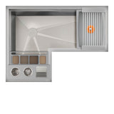 The Galley - Ideal Corner WashStationE 3X4C with Four Tool Wash Kit in Exclusive Gray Resin / Resin+ - Exclusive Gray Resin