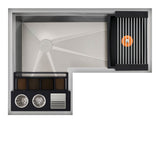The Galley - Ideal Corner WashStationE 3X4C with Four Tool Wash Kit in Graphite Wood Composite / Graphite Resin+ - Graphite Wood Composite