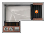 The Galley - Ideal Corner WashStationE 3X4C with Four Tool Wash Kit in American Black Walnut / Graphite Resin+ - American Black Walnut