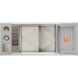 The Galley - Ideal Double Bowl WashStationE 4D with Four Tool Wash Kit in Exclusive Gray Resin / Resin+ - Exclusive Gray Resin