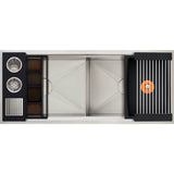 The Galley - Ideal Double Bowl WashStationE 4D with Four Tool Wash Kit in Graphite Wood Composite / Graphite Resin+ - Graphite Wood Composite