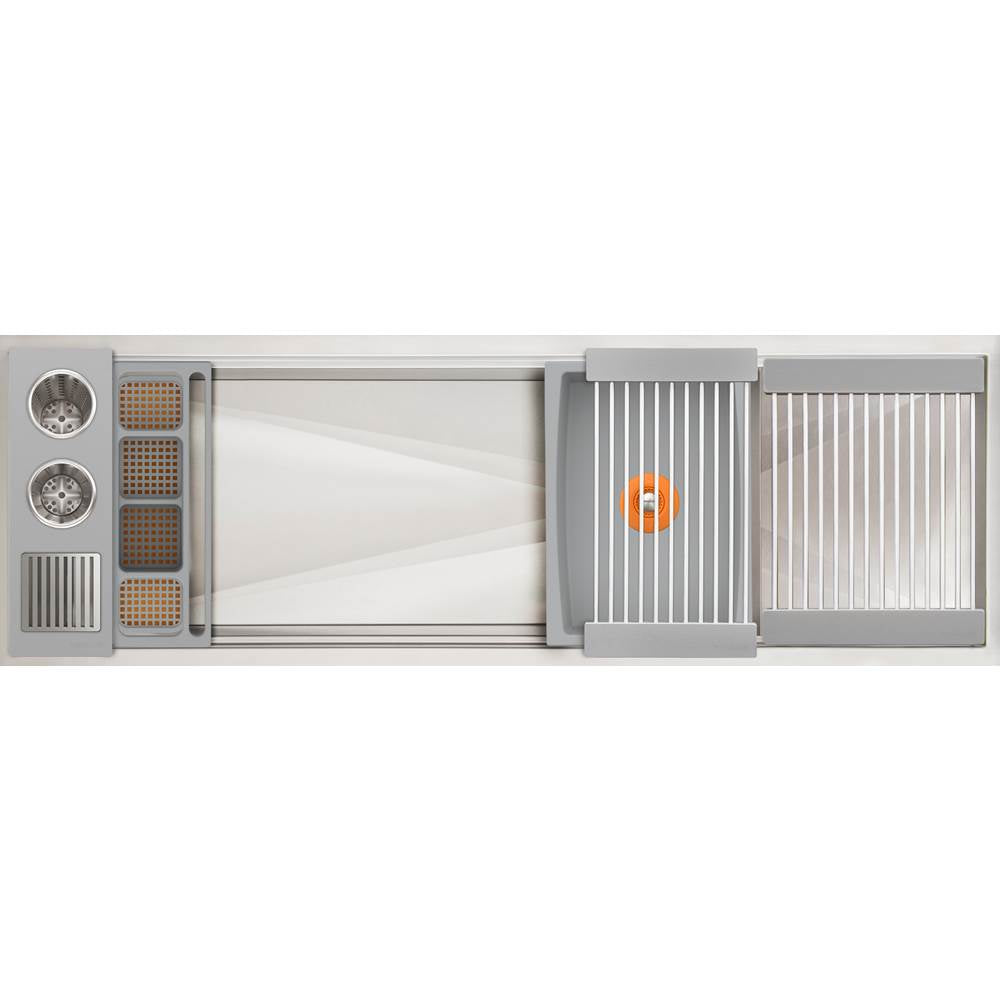 The Galley - Ideal WashStationE 4S + 12'' DryDock Drain Side, Four Tool Wash Kit, One DryDock Tool in Exclusive Gray Resin / Resin+ - Exclusive Gray Resin