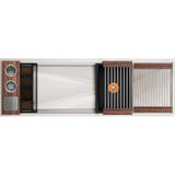 The Galley - Ideal WashStationE 4S + 12'' DryDock Drain Side, Four Tool Wash Kit, One DryDock Tool in American Black Walnut / Graphite Resin+ - American Black Walnut