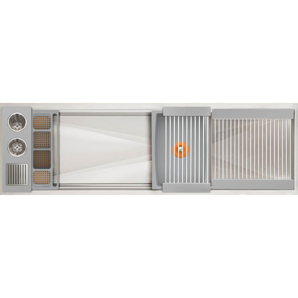 The Galley - Ideal WashStationE 4S + 18'' DryDock Drain Side, Four Tool Wash Kit, One DryDock Tool in Exclusive Gray Resin / Resin+ - Exclusive Gray Resin