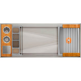 The Galley - Ideal ThinTopE WashStationE 4S with Four Tool Wash Kit in Natural Golden Bamboo / Exclusive Gray Resin+ - Natural Golden Bamboo