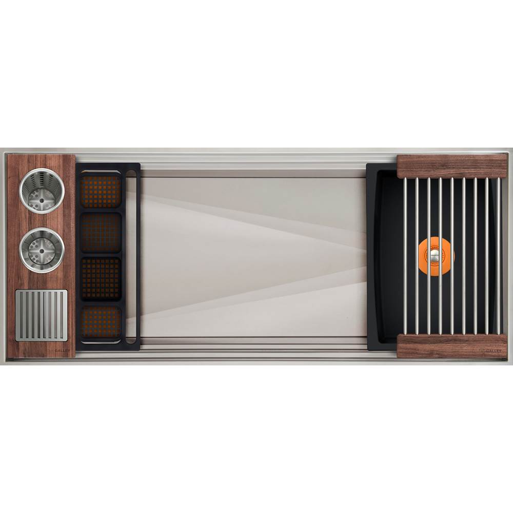 The Galley - Ideal ThinTopE WashStationE 4S with Four Tool Wash Kit in American Black Walnut / Graphite Resin+ - American Black Walnut