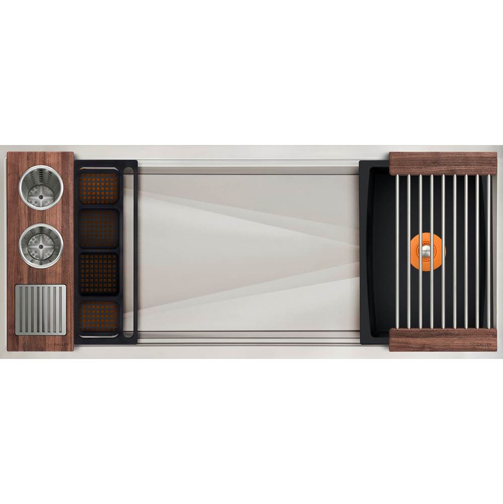 The Galley - Ideal WashStationE 4S with Four Tool Wash Kit in American Black Walnut / Graphite Resin+ - American Black Walnut