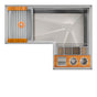 The Galley - Ideal Corner WashStationE 4X3C with Four Tool Wash Kit in Natural Golden Bamboo / Exclusive Gray Resin+ - Natural Golden Bamboo