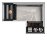 The Galley - Ideal Corner WashStationE 4X3C with Four Tool Wash Kit in Graphite Wood Composite / Graphite Resin+ - Graphite Wood Composite