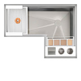 The Galley - Ideal Corner WashStationE 4X3C with Four Tool Wash Kit in Designer White Resin / Resin+ - Designer White Resin