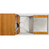 The Galley - Ideal Workstation 30S + 12'' DryDock Drain Side, Five Tool Culinary Kit, One DryDock Tool in Natural Golden Bamboo - Natural Golden Bamboo