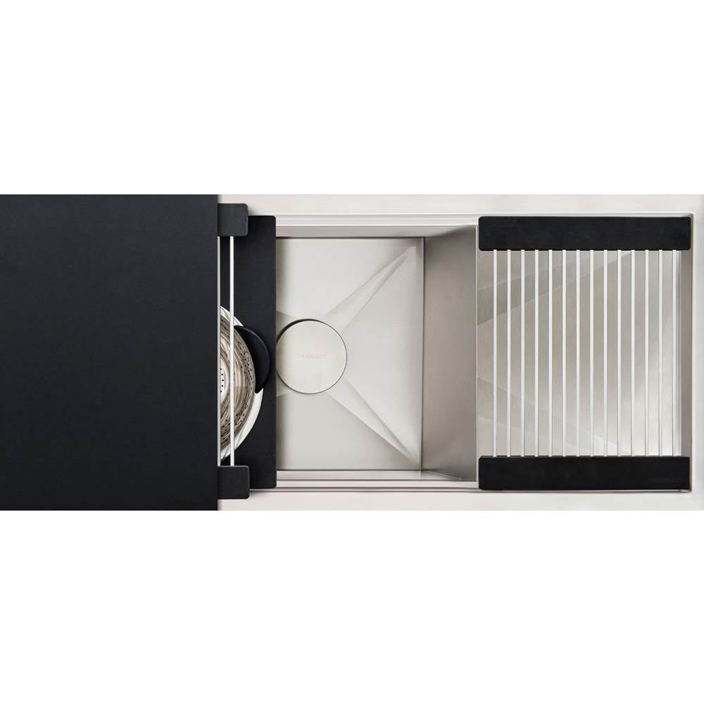 The Galley - Ideal Workstation 30S + 12'' DryDock Drain Side, Five Tool Culinary Kit, One DryDock Tool in Graphite Wood Composite - Graphite Wood Composite