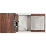 The Galley - Ideal Workstation 30S + 12'' DryDock Drain Side, Five Tool Culinary Kit, One DryDock Tool in American Black Walnut - American Black Walnut