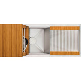 The Galley - Ideal Workstation 30S + 18'' DryDock Drain Side, Five Tool Culinary Kit, One DryDock Tool in Natural Golden Bamboo - Natural Golden Bamboo