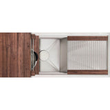 The Galley - Ideal Workstation 30S + 18'' DryDock Drain Side, Five Tool Culinary Kit, One DryDock Tool in American Black Walnut - American Black Walnut