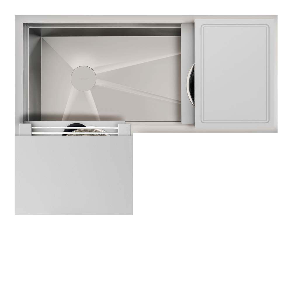 The Galley - Ideal Corner Workstation 3X4C with Five Tool Culinary Kit in Exclusive Gray Resin - Exclusive Gray Resin