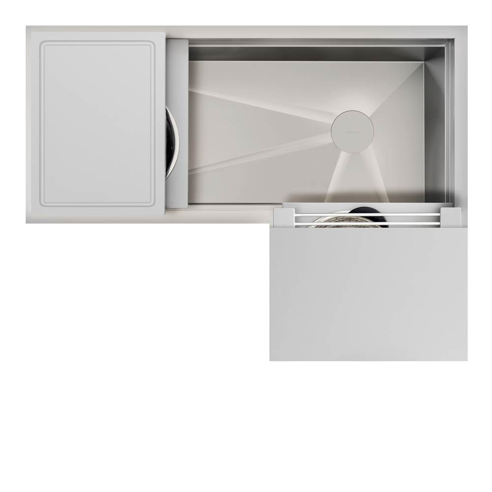 The Galley - Ideal Corner Workstation 4X3C with Five Tool Culinary Kit in Exclusive Gray Resin - Exclusive Gray Resin